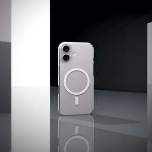 Чехол Puro Lite Mag TPU+PC совместимый с MagSafe для iPhone 17 - прозрачный с белым кольцом