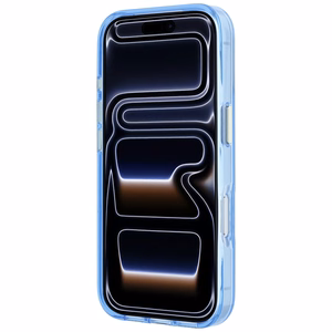 Guess IML 4G Script Metal vāciņš modelim iPhone 18 Pro Max / 17 Pro Max – gaiši zils