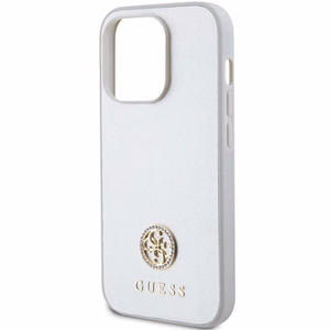 Guess Strass Metal Logo viedtālruņa apvalks iPhone 15 Pro - sudraba