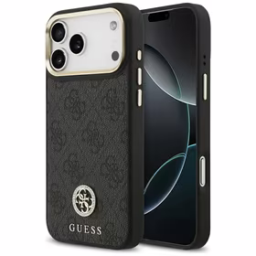 Guess 4G Strass Logo magnētiskais viedtālruņa apvalks iPhone 17 Pro Max - melns