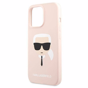 Karl Lagerfeld Silikona Karl`s galvas viedtālruņa apvalks iPhone 13 Pro / 13 6.1" - gaiši rozā