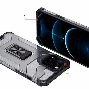 Crystal Ring Case прочный защитный чехол с подставкой для iPhone 13 Pro синий