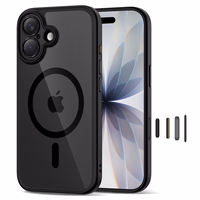 Tech-Protect Magpeak Magsafe CC futrālis iPhone 17 - caurspīdīgi melns