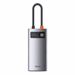Centrmezgls 4in1 Baseus Metal Gleam Series, USB-C uz USB 3.0 + USB 2.0 + HDMI + USB-C PD