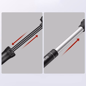 ROCKBROS TM-1701P 80 PSI mini velosipēda pumpis Presta un Schrader ventiļiem – krāsa: melna