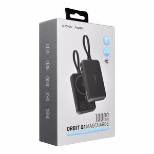 X-ONE Orbit Magcharge portatīvais lādētājs ar MagSafe saderību, 10000mAh, melns