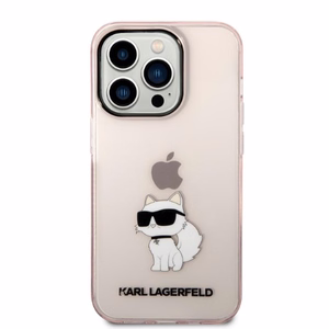 Karl Lagerfeld Ikonik Choupette viedtālruņa apvalks iPhone 14 Pro Max - rozā