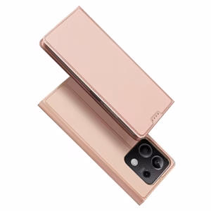 Dux Ducis Skin Pro apvalks ar atloku un kartes nodalījumu Xiaomi Redmi Note 13 5G - rozā