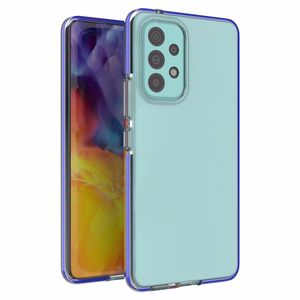 Spring viedtālruņa apvalks gels apvalks ar krāsainu rāmi Samsung Galaxy A73 tumši zila