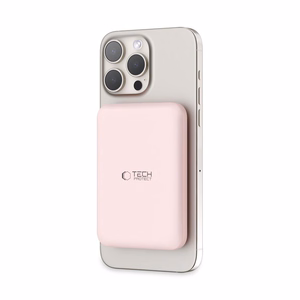 Tech-Protect LifeMag PB10 внешний аккумулятор с MagSafe 5000mAh 15W порт USB-C - розовый + кабель USB-C