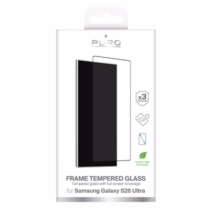Puro Frame rūdīts stikls priekš Samsung Galaxy S26 Ultra - ar melnu rāmi