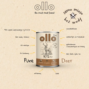 Влажный корм для собак OLLO Pure Deer, 850 г