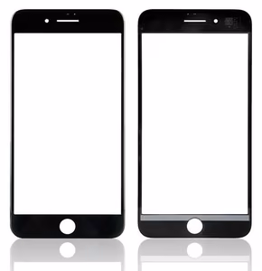 LCD ekrāna stikls Apple iPhone 8 Plus ar rāmi un OCA melns V2 ORG