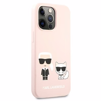 Karl Lagerfeld Silikonais Karl&Choupette apvalks iPhone 13 Pro / iPhone 13 - gaiši rozā krāsas