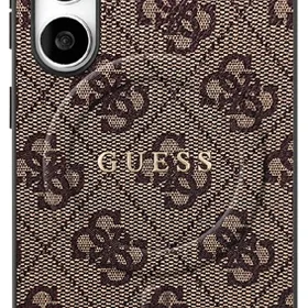 Guess 4G Ring Classic Logo Magnētiskais viedtālruņa apvalks Samsung Galaxy S25 FE - brūna