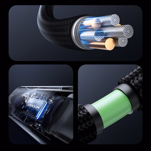 Joyroom S-A16 Pro Prism sērijas 30W USB-C - Lightning kabelis ar ekrānu 1,2 m - melns