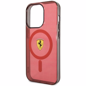 Ferrari FEHMP14XURKR iPhone 14 Pro Max 6.7" sarkans cietais viedtālruņa apvalks daļēji caurspīdīgs magnētiskais (MagSafe)