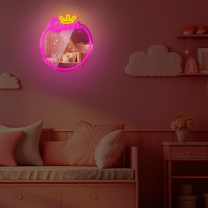 Neon MIRROR LED QUEEN warm balts rozā FMNE04 Forever Light