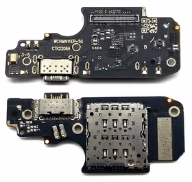 Flex Xiaomi Poco X4 Pro 5G ar charging connector un microphone, SIM card contact original (service pack)