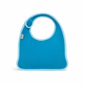 BUILT Mess Mate neoprene toddler bibs, set of 2, Dribble Dots Blue