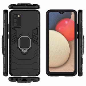 Ring Armor izturīgs hibrīda viedtālruņa apvalks ar magnētisko turētāju Samsung Galaxy A03s (166.5) melns