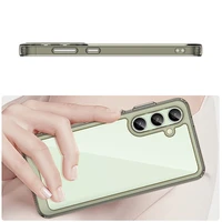 Kosmosa viedtālruņa apvalks ar gēla rāmi Samsung Galaxy S24 FE - caurspīdīgs melns