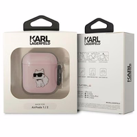 Karl Lagerfeld KLA2HNCHTCP Airpods 1/2 apvalks rozā/rozā Ikonik Choupette