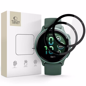 Tech-Protect Glass Flex+ 2 gabalu hibrīdais stikls Garmin Vivoactive 6 - melns
