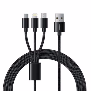 Cable 3in1 USB A to Lightning / Type C / Micro USB VEGER 2A 12W V303 1.2 m black