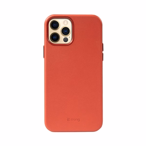 Crong Essential Cover Magnetic mākslīgās ādas vāciņš iPhone 12 Pro Max, ar MagSafe, sarkans
