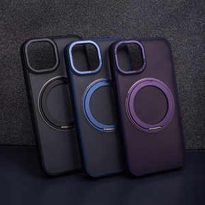 Viedtālruņa apvalks Mag Ring ar rotējošu gredzenu iPhone 15 Pro 6,1" violets