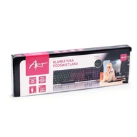 ART vadu tastatūra USB A QWERTY ar gaismu AK-49 melna