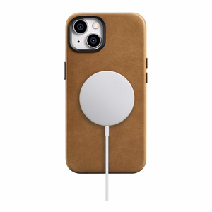 iCarer Oil Wax Premium ādas apvalks iPhone 14 Plus Magnētiskais ādas apvalks ar MagSafe Brūns (WMI14220703-TN)