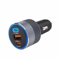 FORCELL F-ENERGY Alu automobiļa lādētājs 2 x Type C + USB A PD QC4.0 SFC2.0 3A 85W pelēks