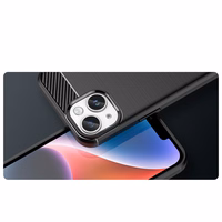 Carbon viedtālruņa apvalks iPhone 14 elastīgs gēla aizmugures vāks zils