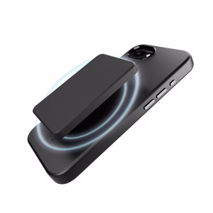 Puro šķidrā silikona viedtālruņa apvalks "ICON MAG PRO" ar magnētisko, metāla pogām un kameras gredzenu iPhone 16E, melns