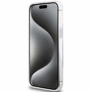 Karl Lagerfeld KLHMP15LHMRSKHH iPhone 15 Pro 6.1" balts/balts cietais apvalks ar gredzena statīvu Karl Head Magnētiskais