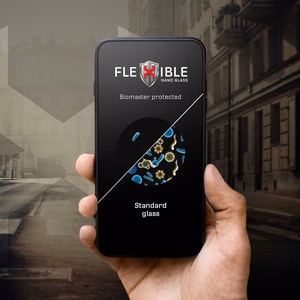 Forcell elastīgais nano stikls 5D iPhone 13/13 Pro/14/16e melns
