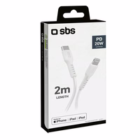SBS TECABLELIGTC2W USB-C - Lightning kabelis 2 m - balts