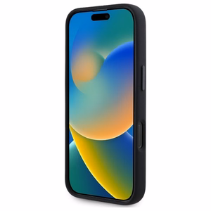 Karl Lagerfeld Silicone Shadow Metal Initial Magnētiskais iPhone 16 Pro viedtālruņa apvalks - melns
