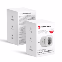 FORCELL F-ENERGY EU02 viedā kontaktligzda 230V ar WiFi, programmētāju un Tuya/Amazon Alexa atbalstu - balts