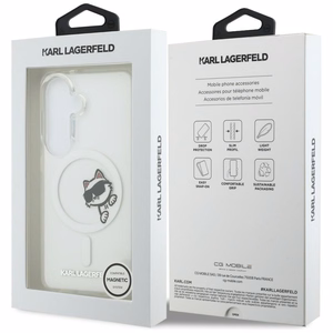 Karl Lagerfeld maciņš Magnetic IML Peekaboo Choupette priekš Samsung Galaxy S26 caurspīdīgs