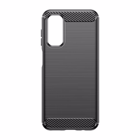 Elastīgais oglekļa raksta vāciņš Samsung Galaxy M14 viedtālrunim Carbon Case - melns