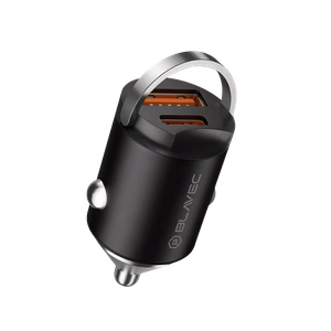 Blavec Автомобильное зарядное устройство BS-02B-C Aero — USB + Type C — QC 3.0 18W PD 30W с кабелем Type C — Type C (CCBS02BCA-UCB) чёрный