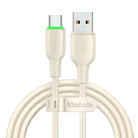 USB uz USB-C kabelis Mcdodo CA-4750 ar LED gaismu 1.2m (bēšs)
