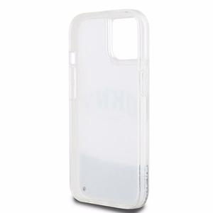 DKNY šķidrā spīduma lielā logotipa viedtālruņa apvalks iPhone 15 / 14 / 13 - balts