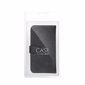 Universāls grāmatas tipa viedtālruņa apvalks COMMON izmērs XL, paredzēts SAMSUNG A12 / A13 4G / A34 5G / A02s / XIAOMI Redmi 12 4G / 12C / NOTE 12 4G / 12 PRO 5G / OPPO A53s / A72 / A92, melns