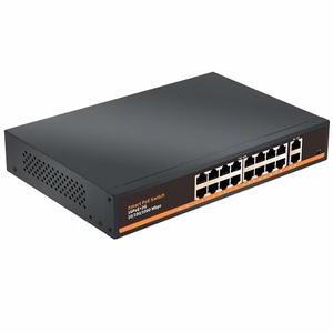 PoE komutators 16 portu 1000Mbps +2G augšup