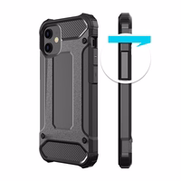 Hibrīda bruņu viedtālruņa apvalks izturīgs aizsargapvalks iPhone 12 Pro Max melns