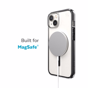 Speck Presidio Perfect-Clear with Impact Geometry + MagSafe vāciņš ierīcei iPhone 15 Plus / 14 Plus, ar Microban pretmikrobu aizsardzību, “Clear / Black” krāsu kombinācija